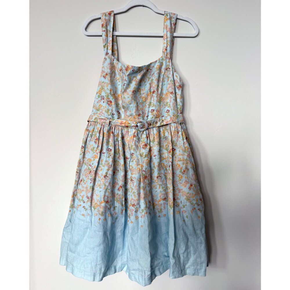 Peter Som-  Blue Floral Belted Dress